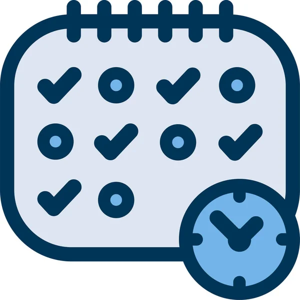 已填充的日历截止日时间表图标 轮廓样式 — 图库矢量图片