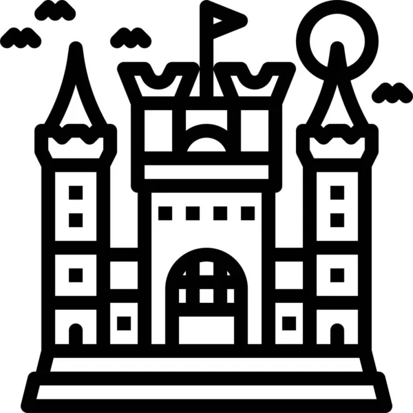 Castle Haunted House Icon Halloween Category — Stock Vector