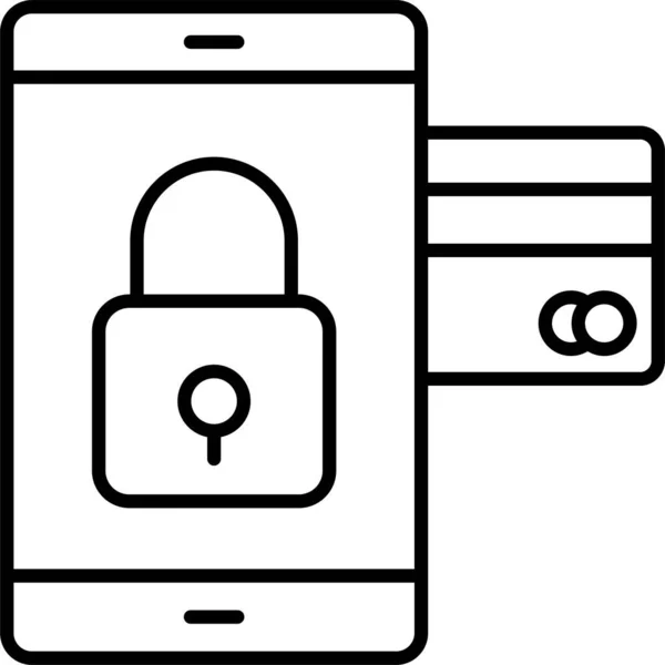 Verrouiller Mobile Payer Icône — Image vectorielle