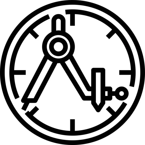 Kompass Werkzeuge Utensilien Symbol — Stockvektor