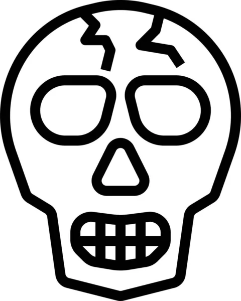 Crânio Esqueleto Halloween Ícone Categoria Halloween —  Vetores de Stock