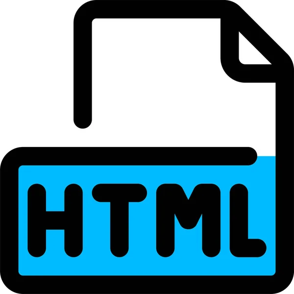 Иконка Файлового Типа Html Стиле Заполненной Контуры — стоковый вектор