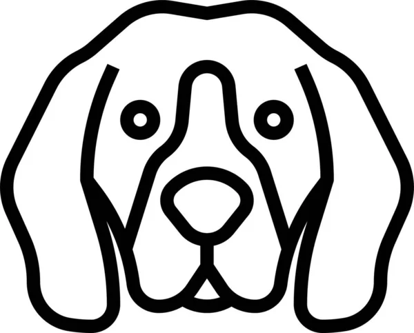 Icono Del Reino Animal Beagle Estilo Contorno — Archivo Imágenes Vectoriales