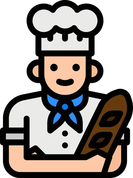 Chef Cuisinier Icône Mode — Image vectorielle