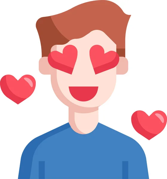 Amour Emoji Valentines Icône — Image vectorielle
