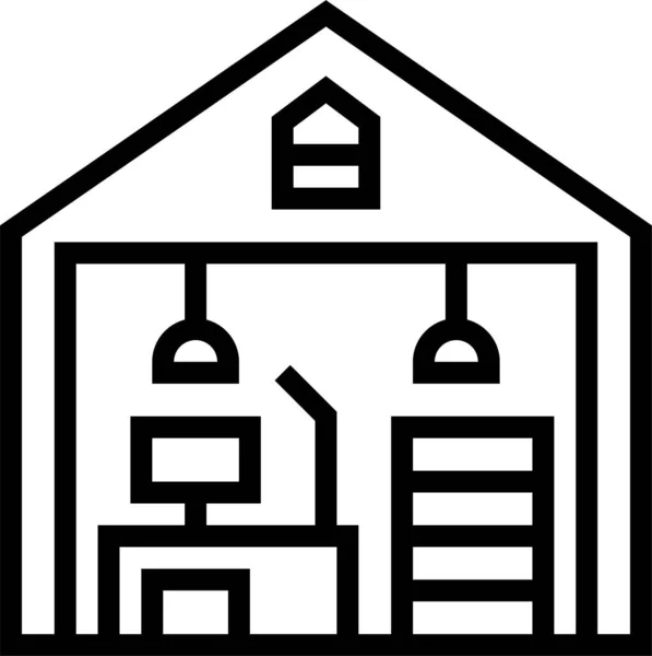 Архітектура Будівельний Офіс Значок Стилі Контур — стоковий вектор