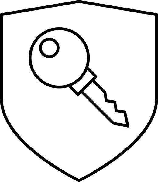 Bloqueo Icono Llave Escudo — Vector de stock