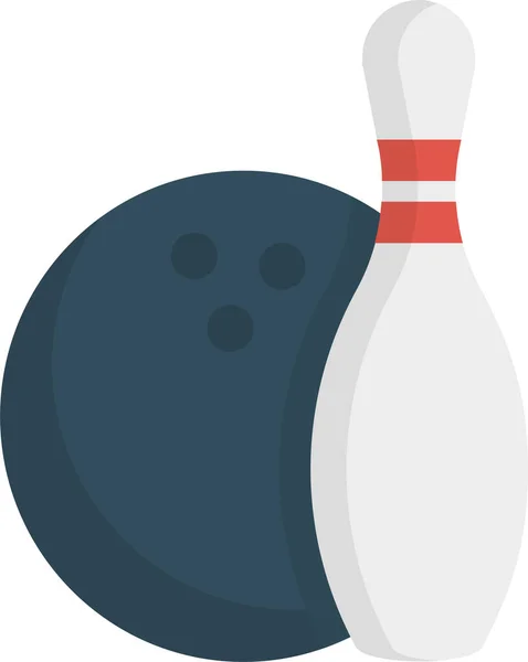 Bowling Game Sport Icon Flat Style — Stockvektor