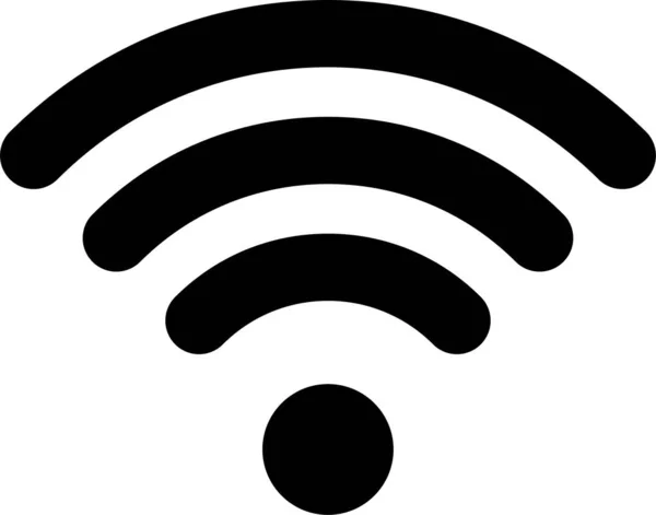 Internet Nätverk Wifi Ikon Fast Stil — Stock vektor