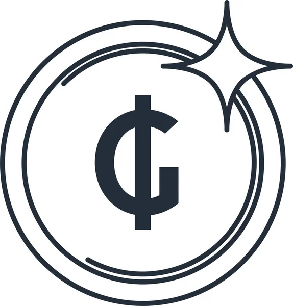 Moneda Moneda Guaraní Icono Estilo Sólido — Vector de stock