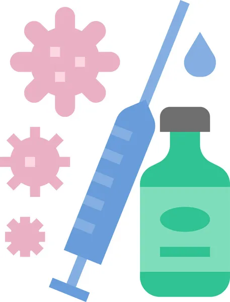 Εικονίδιο Σύριγγας Εμβολίου Στυλ Πλήρους Περιγράμματος — Διανυσματικό Αρχείο