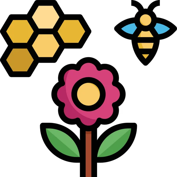 Apiary Flower Bee Icon — Stock Vector