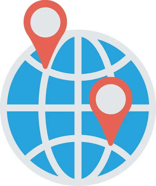 Gps Location Map Icon Flat Style — 스톡 벡터