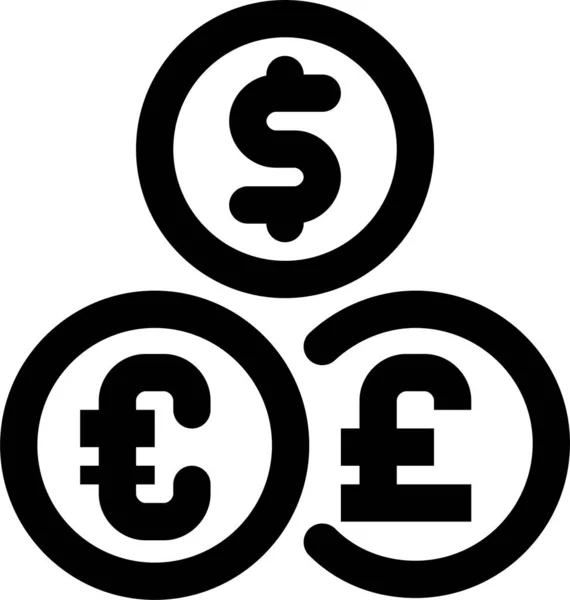 Monedas Finanzas Icono Dinero Estilo Esquema — Vector de stock