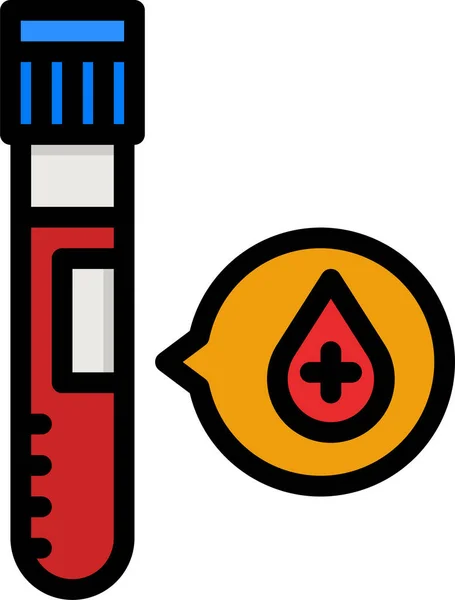 Blood Test Sample Icon Filled Outline Style — стоковый вектор