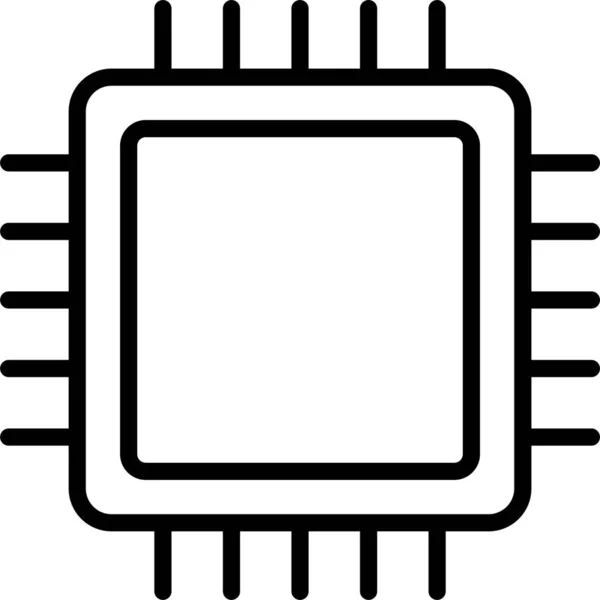 Processzor Chip Hardver Ikon — Stock Vector