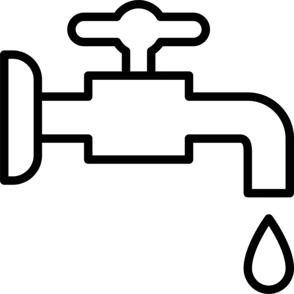 Vodovodní Kohoutek Ikona Vody — Stockový vektor