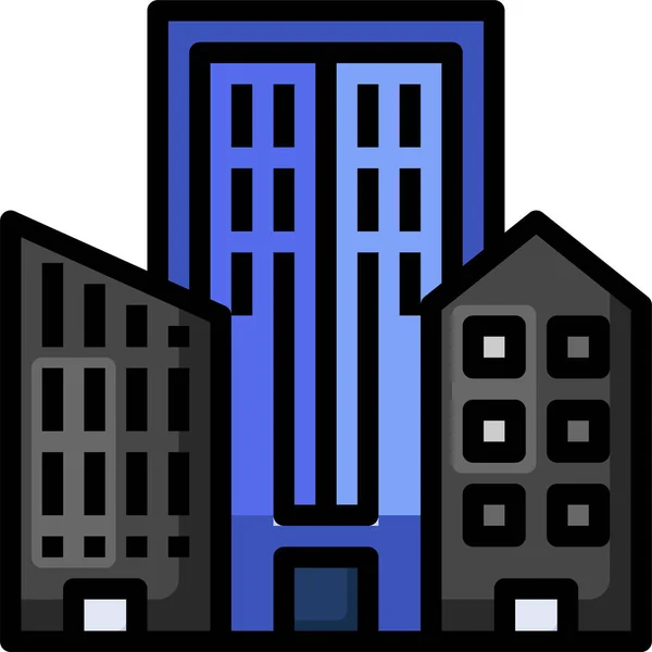 Budynek Miasta Ikona Miasta — Wektor stockowy