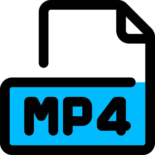 Εικονίδιο Τύπου Αρχείου Mp4 Στυλ Πλήρους Περιγράμματος — Διανυσματικό Αρχείο