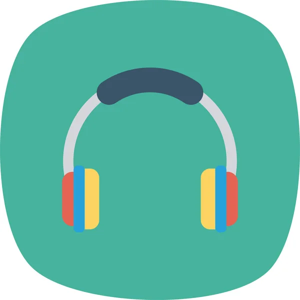 Sluchátka Naslouchat Ikona Podpory Plochém Stylu — Stockový vektor