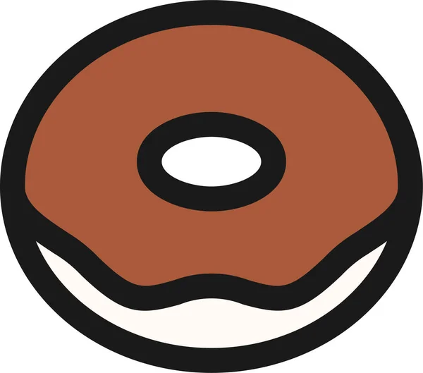 Икона Булочной Пончиками Стиле Заполненного Контура — стоковый вектор