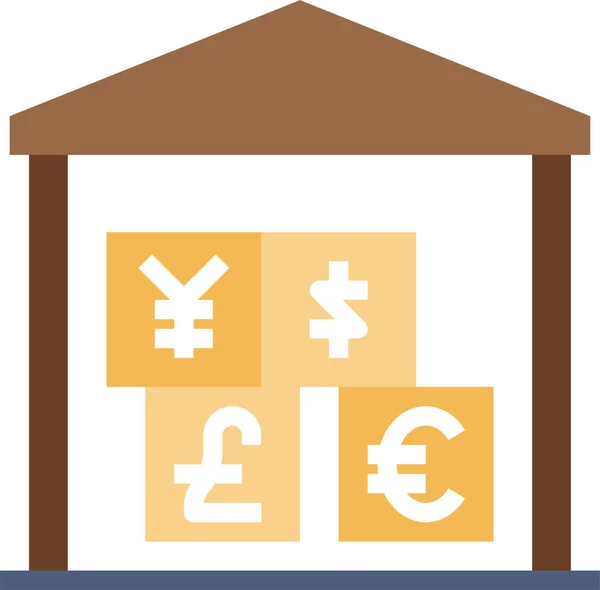 Munteenheid Euro Uitwisseling Pictogram Platte Stijl — Stockvector