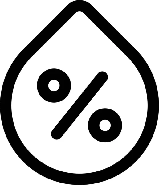 Droplet Medida Ícone Percentual Categoria Meteorológica — Vetor de Stock