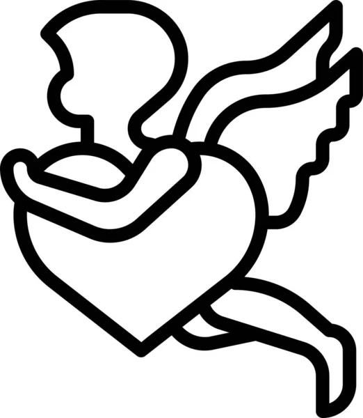 Cupido Valentines Corazones Icono — Vector de stock