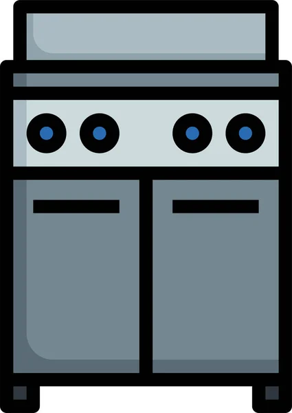 充填式煤气灶烹调图标 — 图库矢量图片