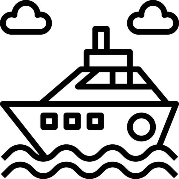 Βάρκα Εικονίδιο Κρουαζιερόπλοιου — Διανυσματικό Αρχείο