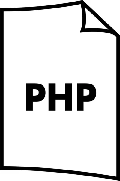 Formato Extensión Icono Php Estilo Esquema — Vector de stock