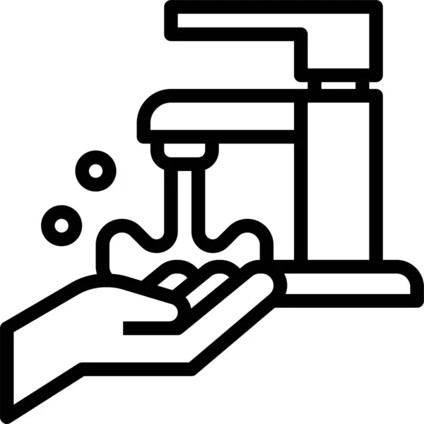 Faucet Routine Hygiene Icon Outline Style — Stock Vector