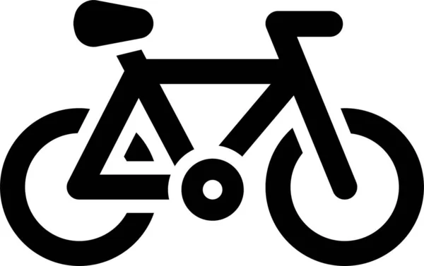 Значок Велосипедной Езды Велосипеде Твердом Стиле — стоковый вектор