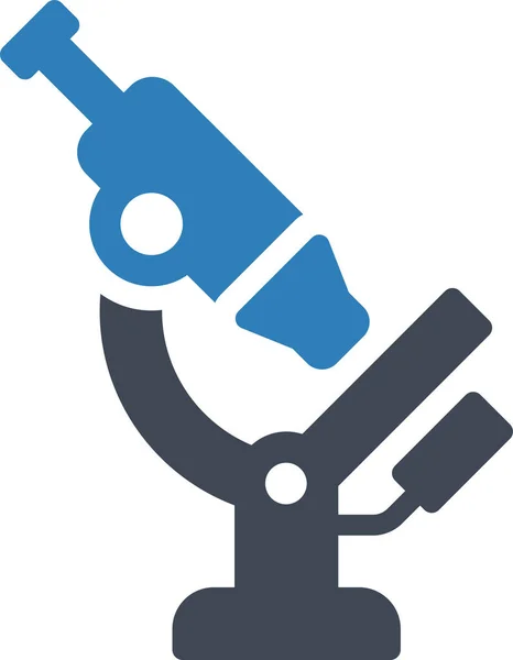 Ikona Badania Mikroskopu Laboratoryjnego Stylu Płaskim — Wektor stockowy