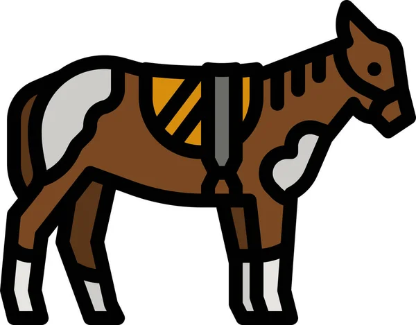Horse Riding Culture Icon Filled Outline Style —  Vetores de Stock