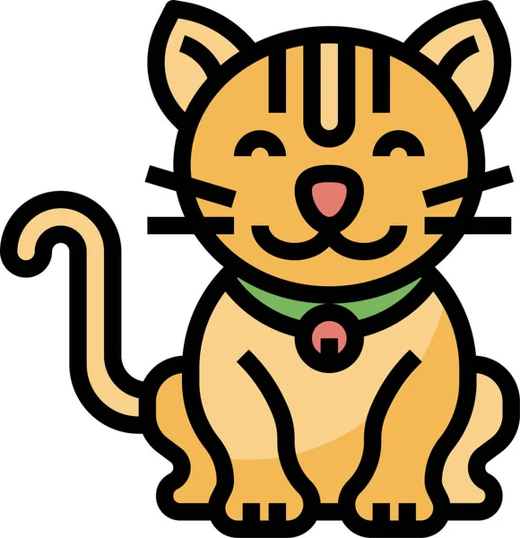 Animal Cat Kingdom Ikone Ausgefüllten Outline Stil — Stockvektor