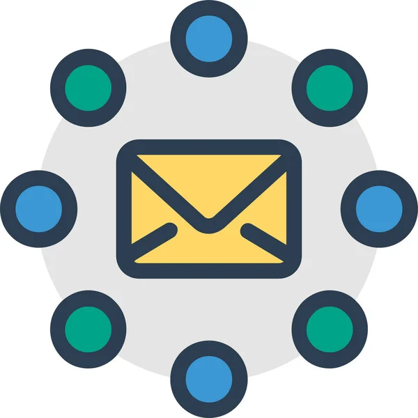 Ikona Obálky Komunikačního Mailu Vyplněném Stylu — Stockový vektor