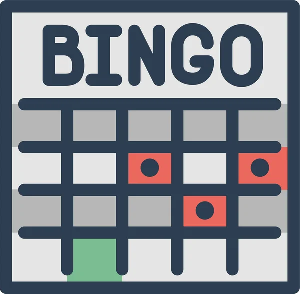 Bingo Gamble Icono Lotería Estilo Contorno Lleno — Vector de stock