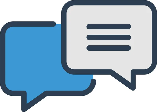 Icono Diálogo Comunicación Chat Estilo Contorno Lleno — Archivo Imágenes Vectoriales