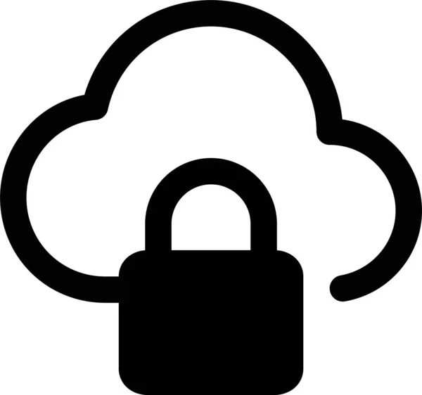 Cloud Lock Ikona Chmury Stylu Wypełniony Zarys — Wektor stockowy