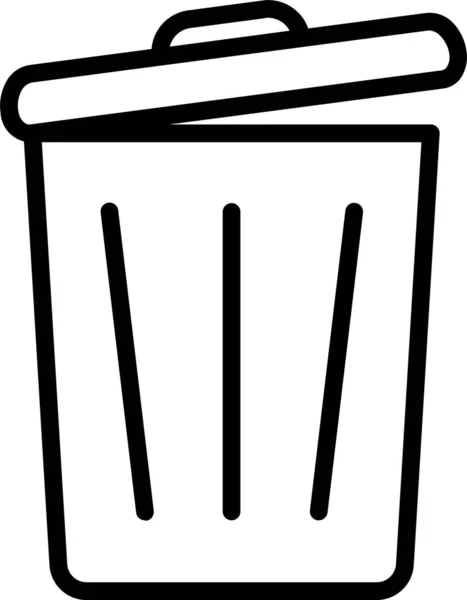 Çöp Kutusu Simgesi Ana Hatlarıyla — Stok Vektör