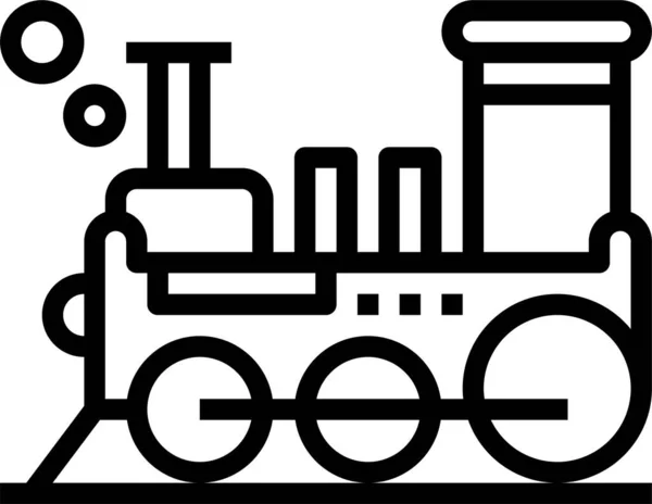 机车蒸汽机车轮廓型图标 — 图库矢量图片