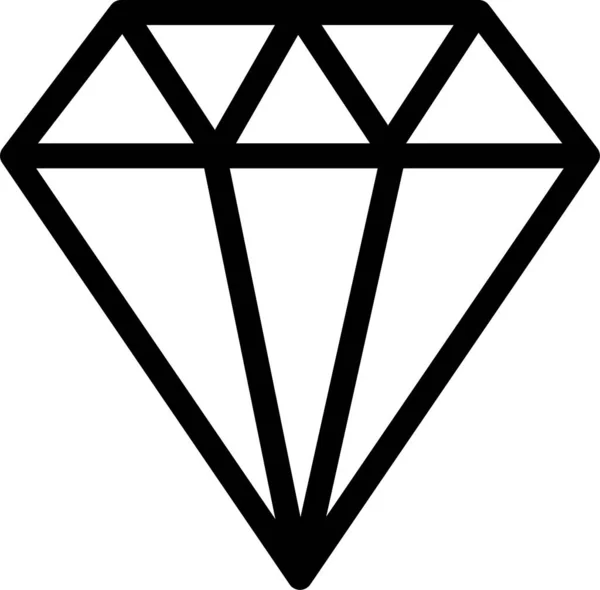 Joya Diamantes Icono Joya Estilo Del Esquema — Vector de stock