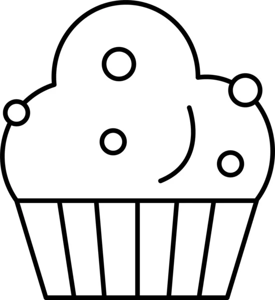 Postre Cupcake Comida Icono — Vector de stock