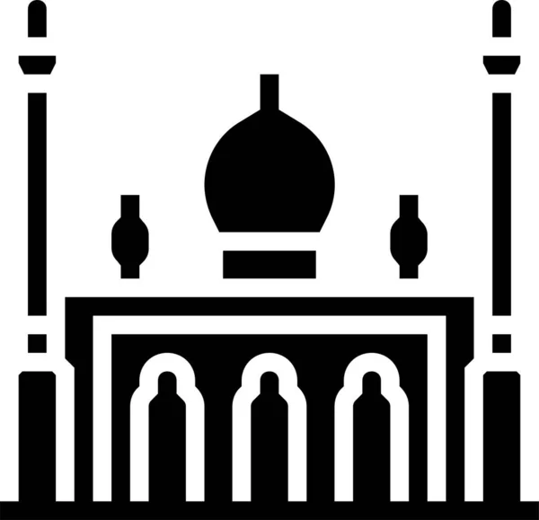 イエメン サレー モスクアジア アイコンをソリッドスタイルで — ストックベクタ