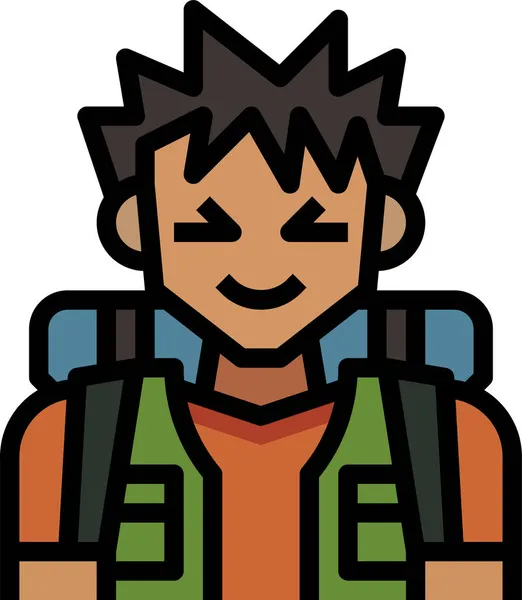 Avatar Game Nintendo Icon Filled Outline Style — 스톡 벡터