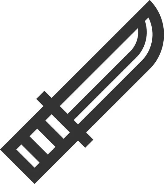 Dague Icône Couteau Chasse Dans Style Contour — Image vectorielle