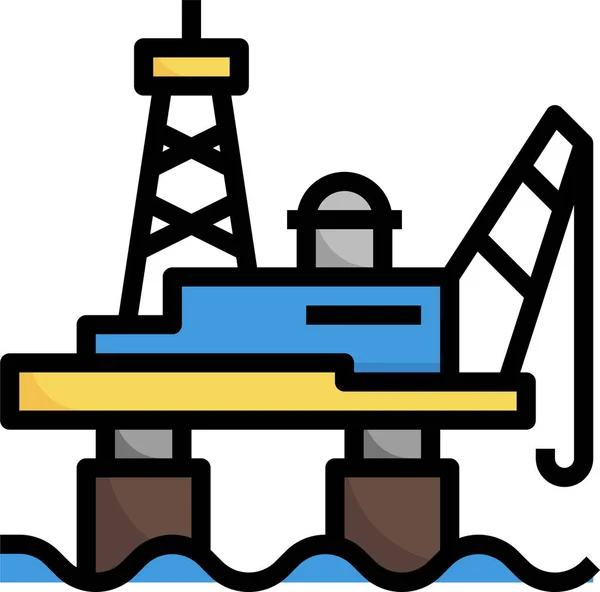 Icono Ecología Plataforma Offshore — Archivo Imágenes Vectoriales