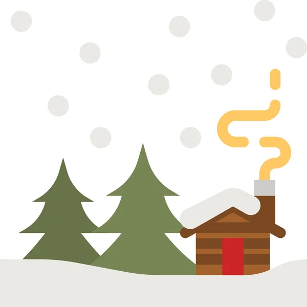 Residential Real House Icon Christmas Category — Stock vektor