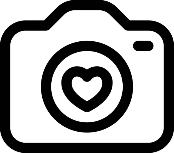 Aşk Romantizm Kategorisinde Kamera Belgeleme Olay Simgesi — Stok Vektör